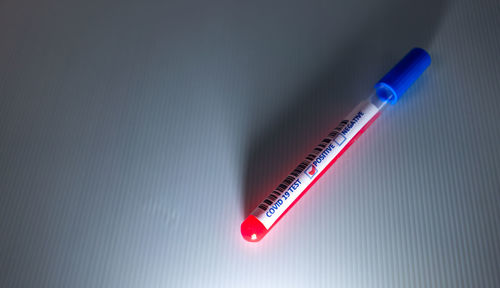 High angle view of illuminated lighting equipment on table