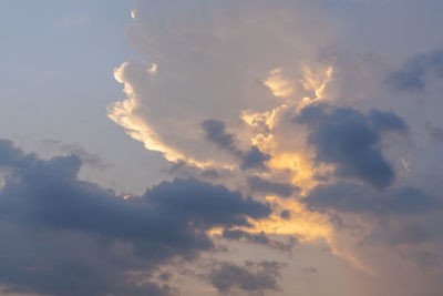 Low angle view of clouds in sky