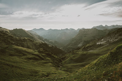 Scenic view of mountains against sky