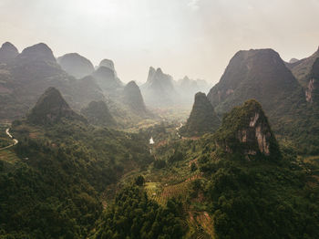 Scenic view of mountains against sky