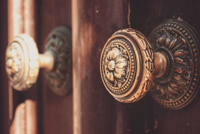Close-up of old door knob