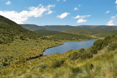 Lake against a mountain background, lake ellis, mount kenya