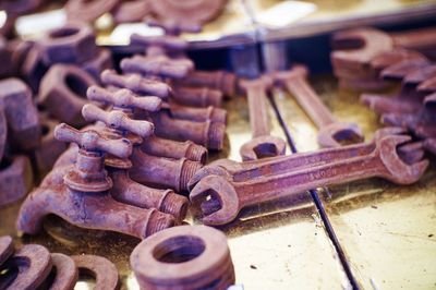 Close-up of rusty machine part