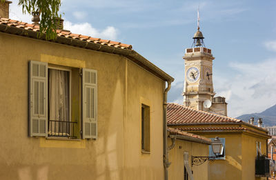 Exterior of buildings against sky in city