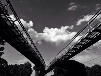 Low angle view of bridge against sky