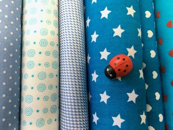 Artificial ladybug on fabrics