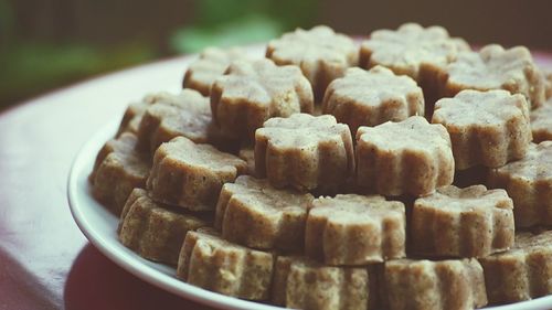 Close-up of bread in plate