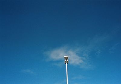 Low angle view of street light against sky