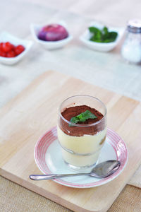 Close-up of dessert on table