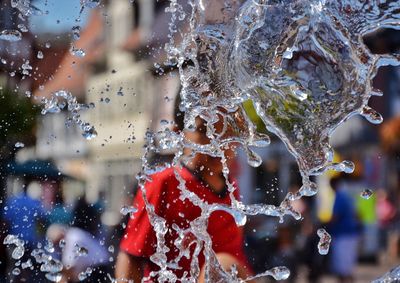 Close-up of water splashing at fountain