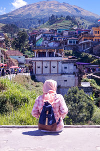 Girl enjoying her travel in nepal van java indonesia