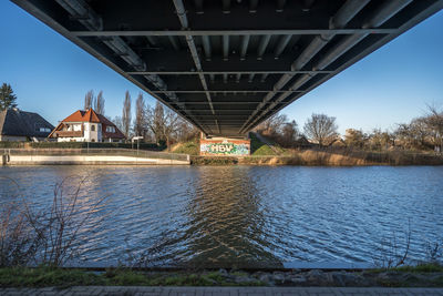 Bridge over river against sky