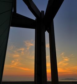 Silhouette of sea against sky during sunset