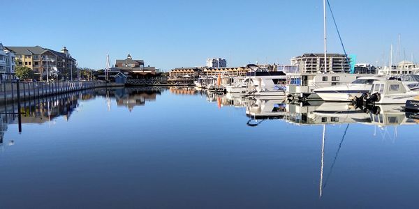 Reflection of buildings in water