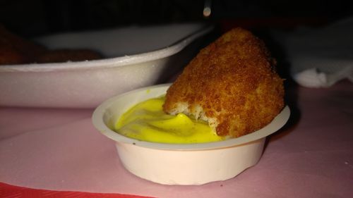 Close-up of bread in plate