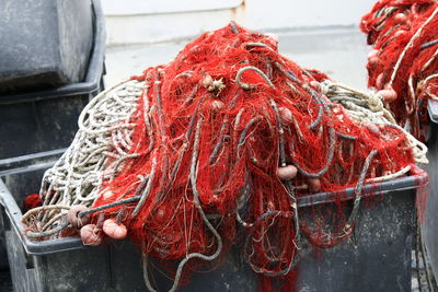 Close-up of fishing net