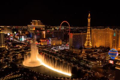 Illuminated city at night