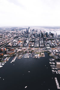 High angle view of city