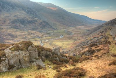 Scenic view of mountains against sky
