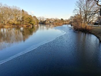 Scenic view of river against clear sky