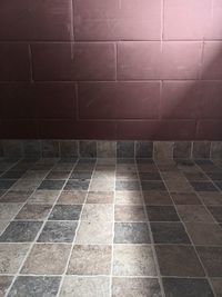 Shadow of tiled floor