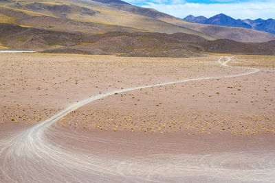 Landscape by mountains