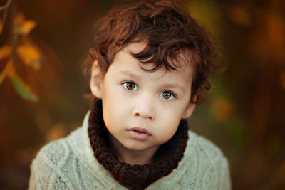 Close-up portrait of cute boy
