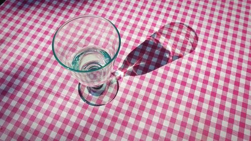 High angle view of drink on table