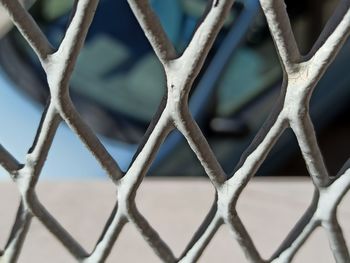 Full frame shot of chainlink fence during winter