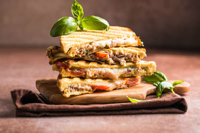 Close-up of food on cutting board