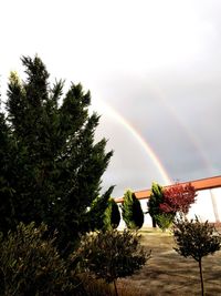 Scenic view of rainbow against sky