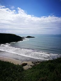 Scenic view of beach against sky