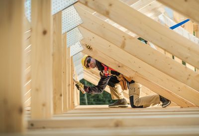 Manual worker working at construction site