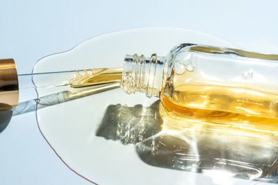 Close-up of drink in glass on table