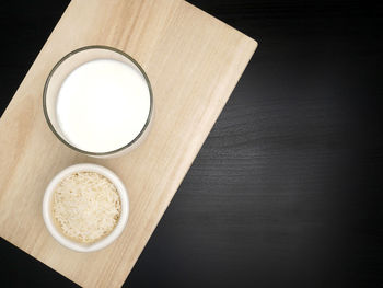 High angle view of tea on table