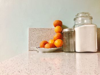 Various fruits on cutting board