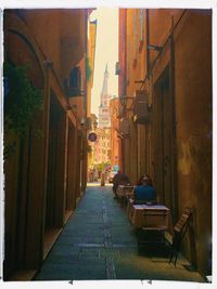 Narrow alley in city