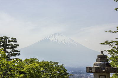 Scenic view of snowcapped mountain against sky