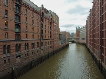 The warehouse district speicherstadt during spring in hamburg, germany.