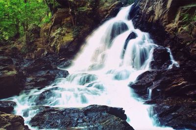 Scenic view of waterfall