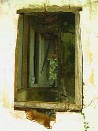 Closed door of old house