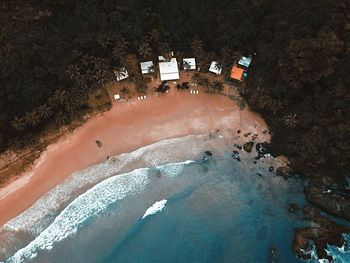 High angle view of beach during winter