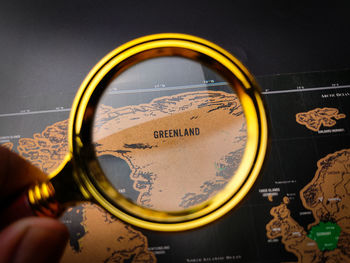 Close-up of magnifying glass