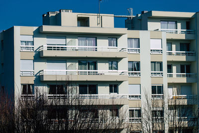 Low angle view of building against clear sky