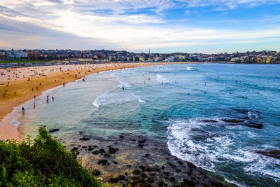 Scenic view of beach against sky