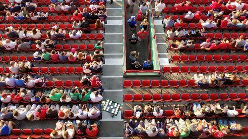 High angle view of group of people