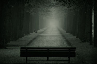 Empty bench in park