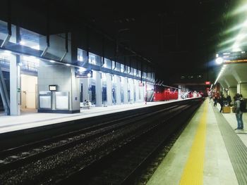 Train on railroad station platform