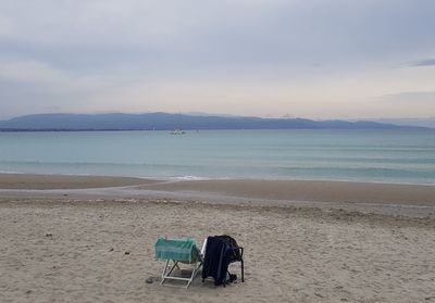 Scenic view of beach against sky