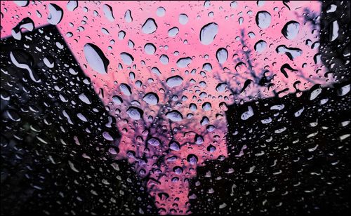 Full frame shot of wet glass window